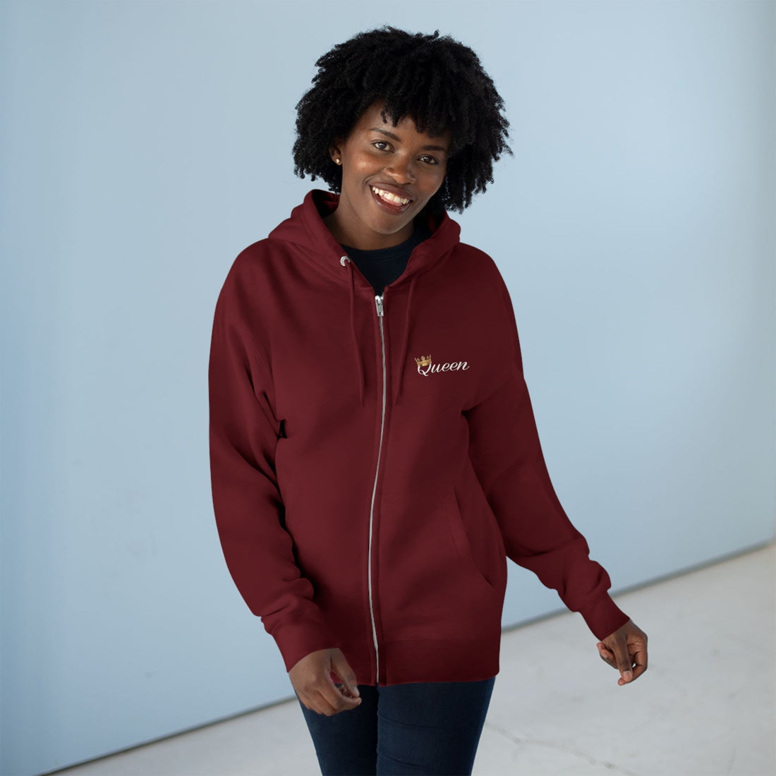 'Queen' Chest Logo Zip Hoodie - 314 Originals