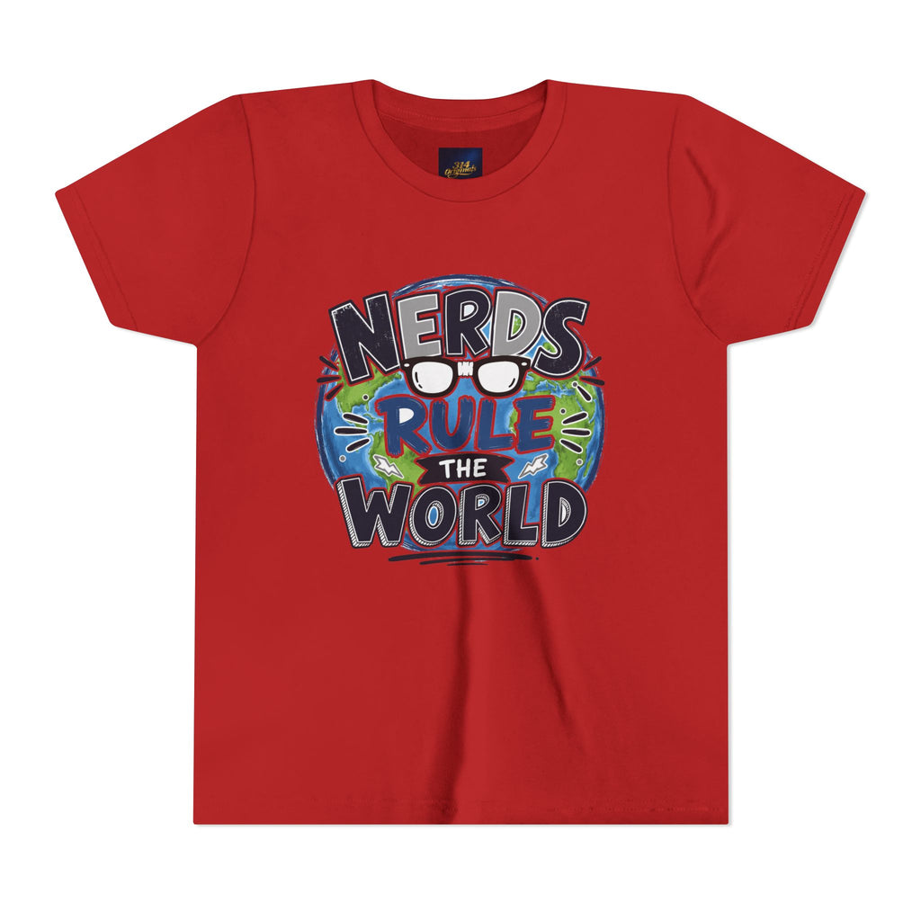 "Nerds Rule the World" Graphic Youth Girls Tee Shirt
