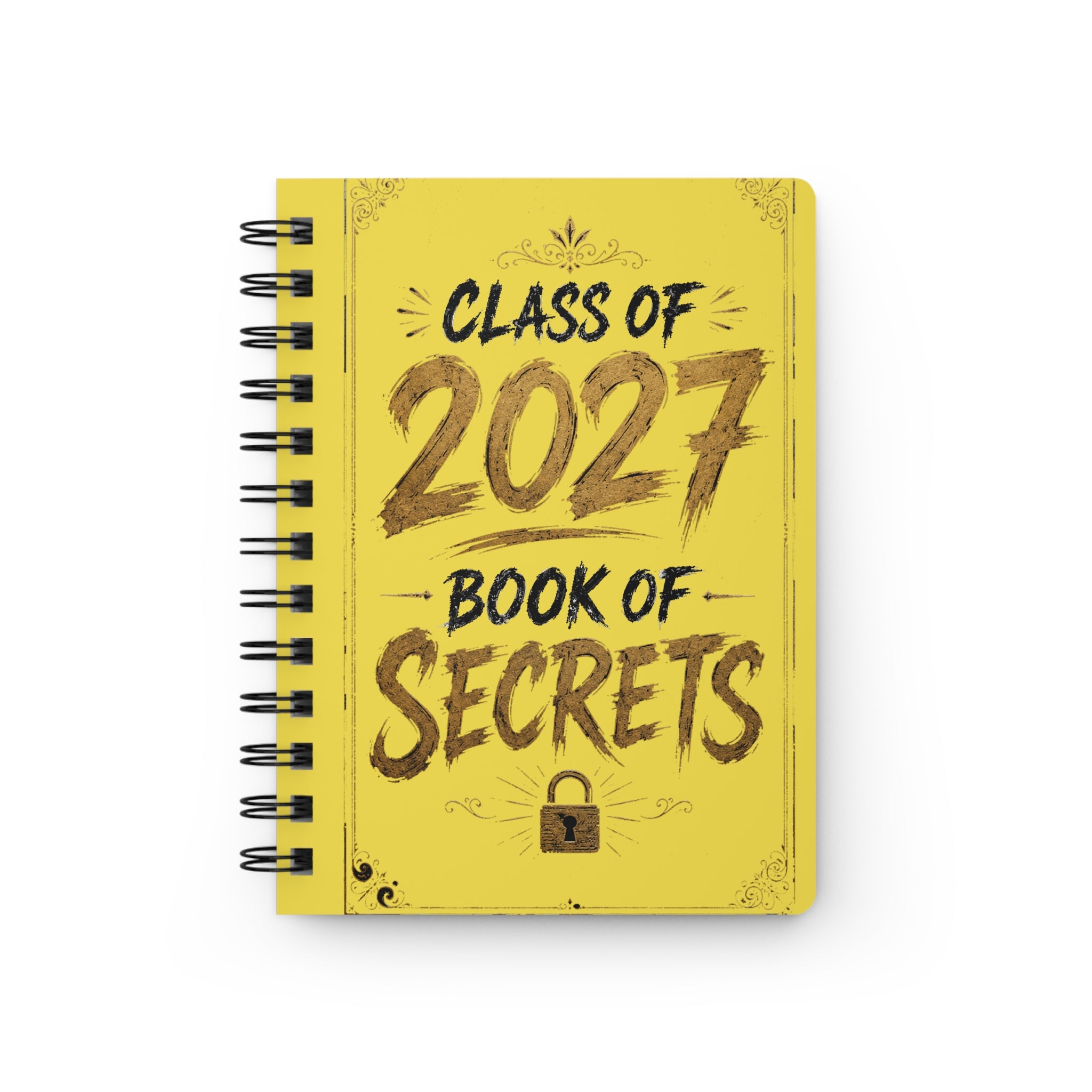 Class of 2027 Book of Secrets Spiral Journal - Yellow