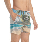 Tropical Palm Beach Swim Trunks
