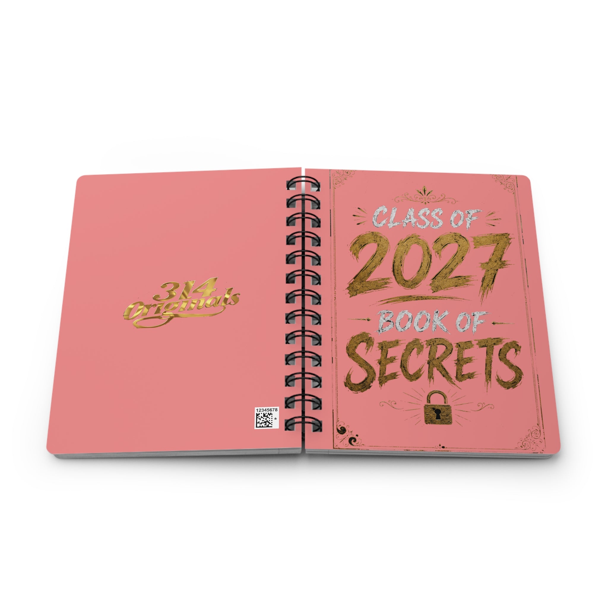 Class of 2027 Book of Secrets Spiral Journal - Pink
