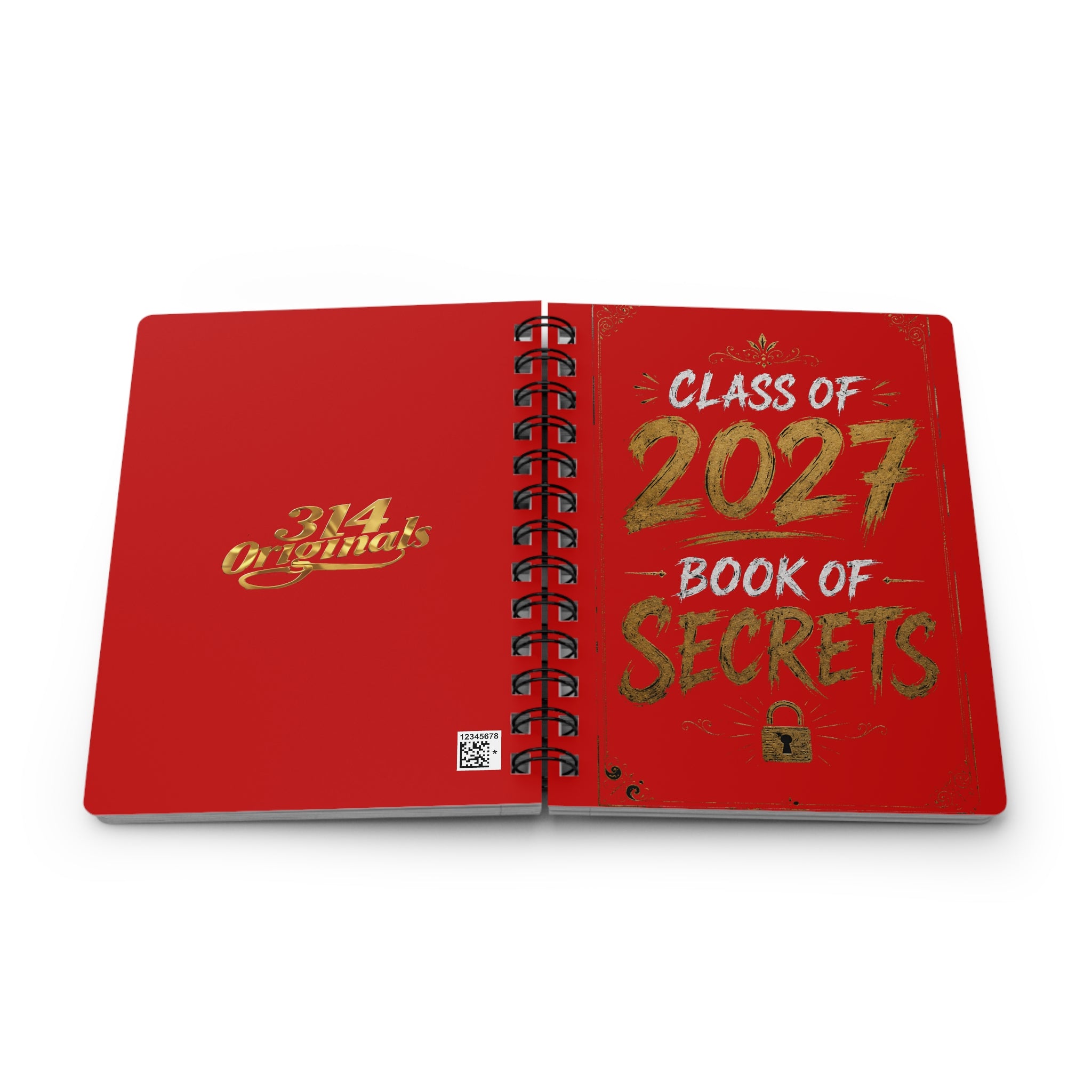 Class of 2027 Book of Secrets Spiral Journal - Red