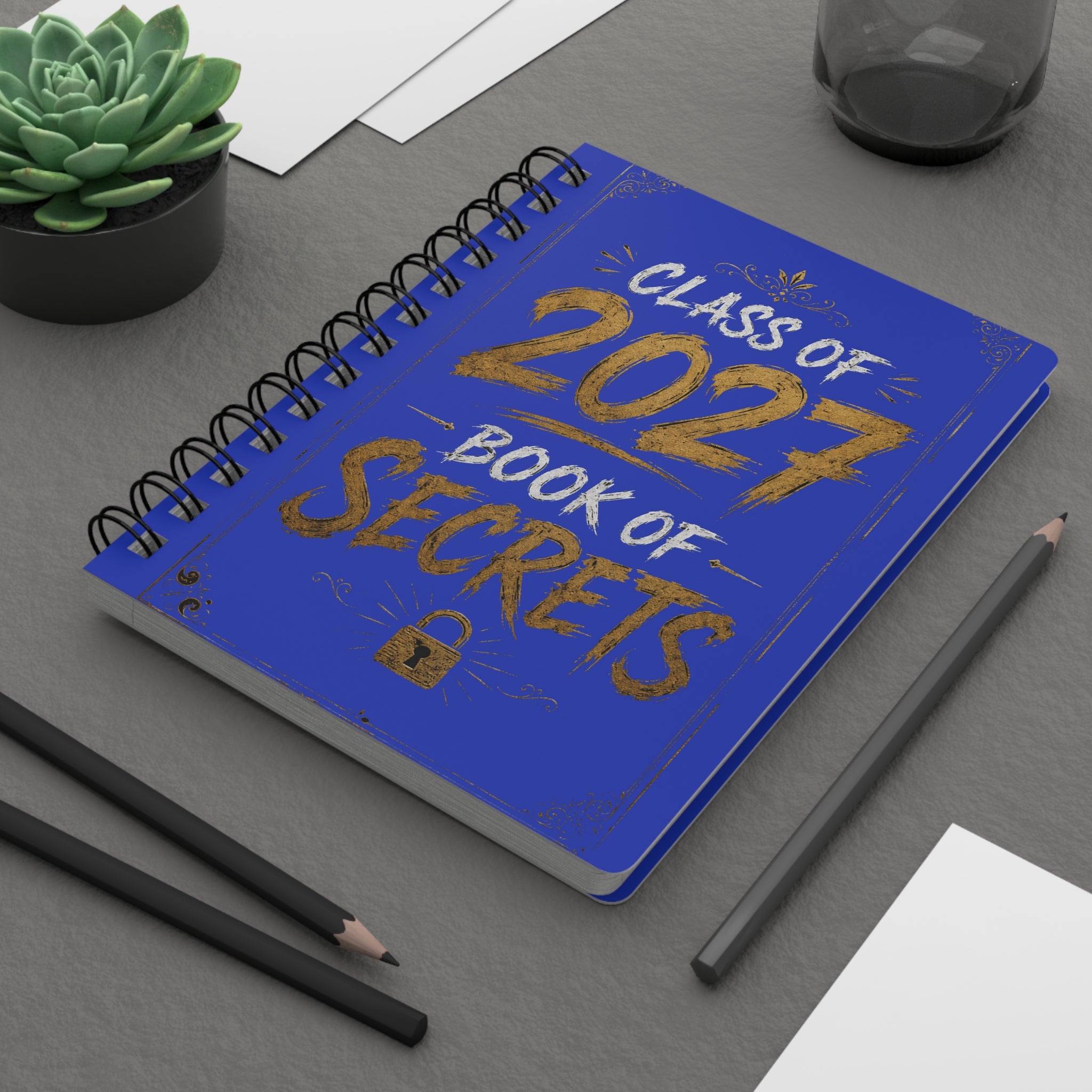 Class of 2027 Book of Secrets Spiral Journal - Blue