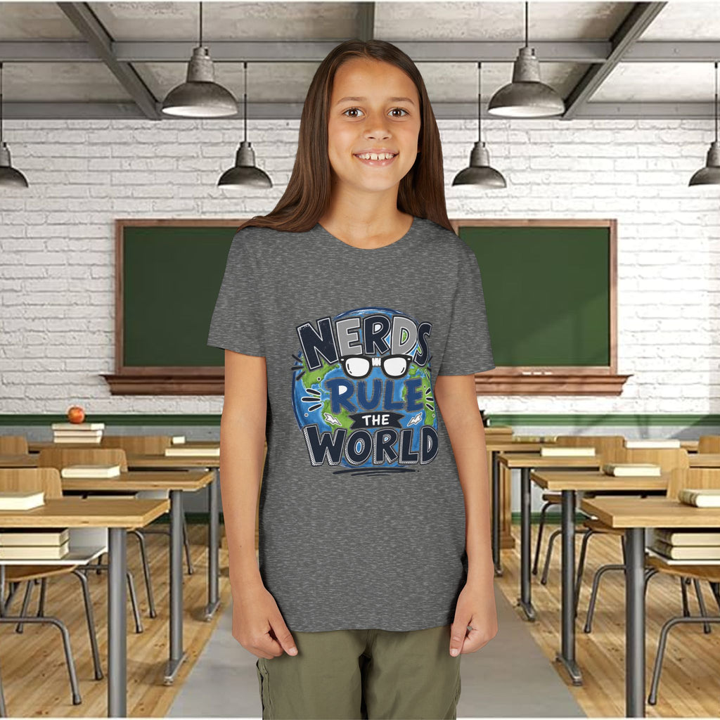 "Nerds Rule the World" Graphic Youth Girls Tee Shirt