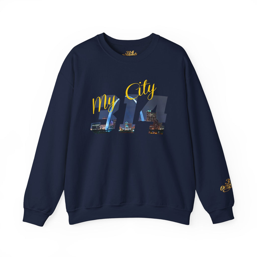 314 City Crewneck Sweatshirt — St. Louis Skyline Graphic - 314 Originals
