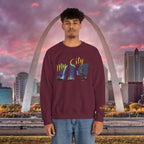 314 City Crewneck Sweatshirt — St. Louis Skyline Graphic - 314 Originals