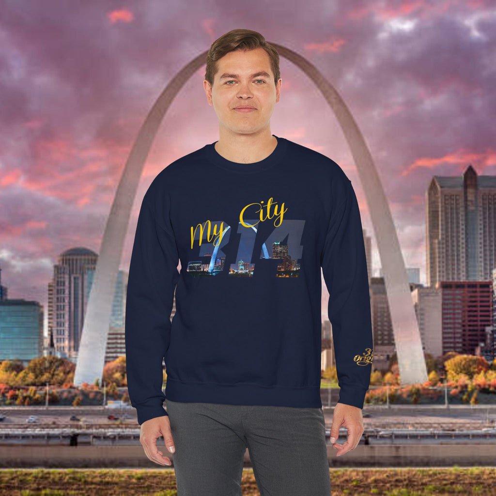 314 City Crewneck Sweatshirt — St. Louis Skyline Graphic - 314 Originals
