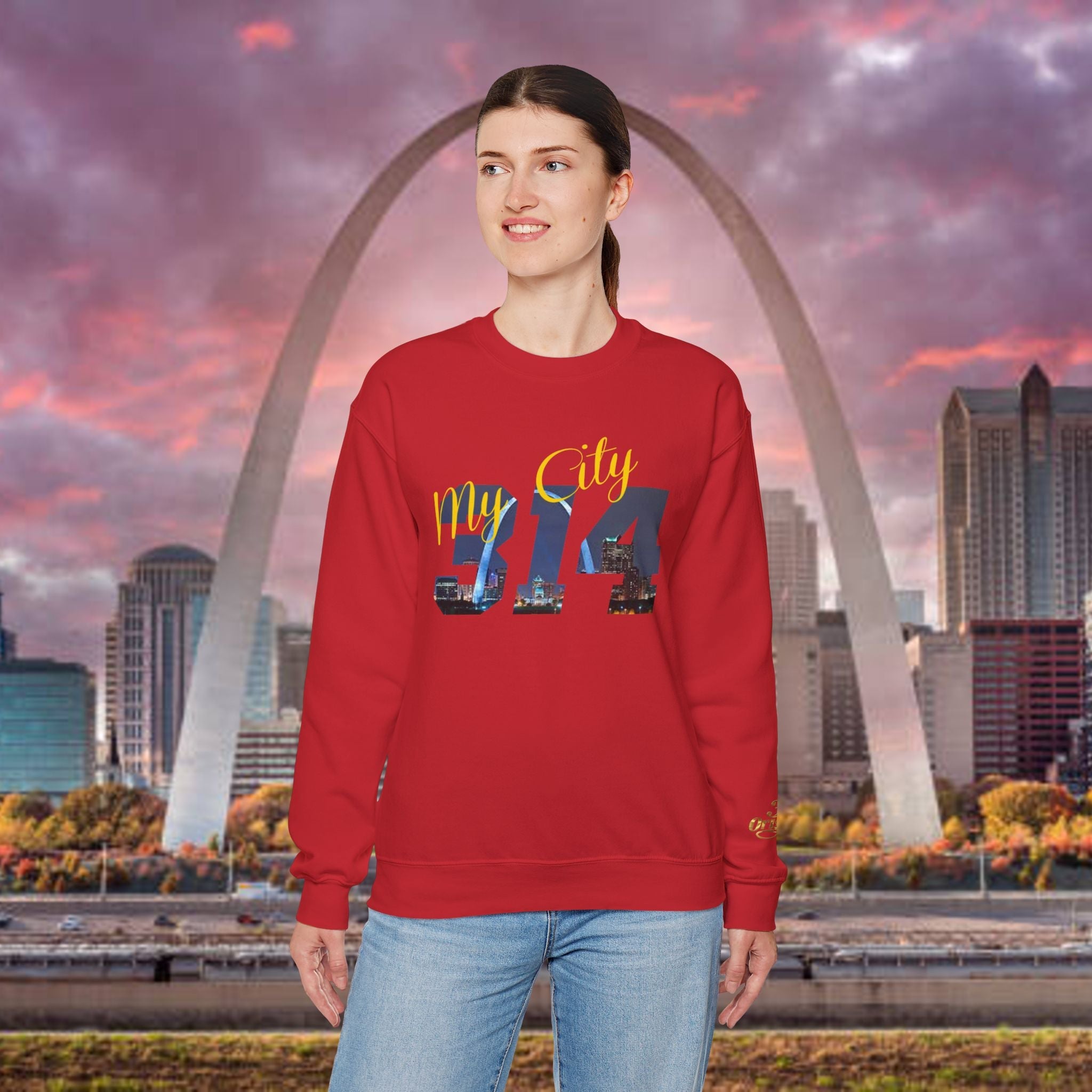 314 City Crewneck Sweatshirt — St. Louis Skyline Graphic - 314 Originals