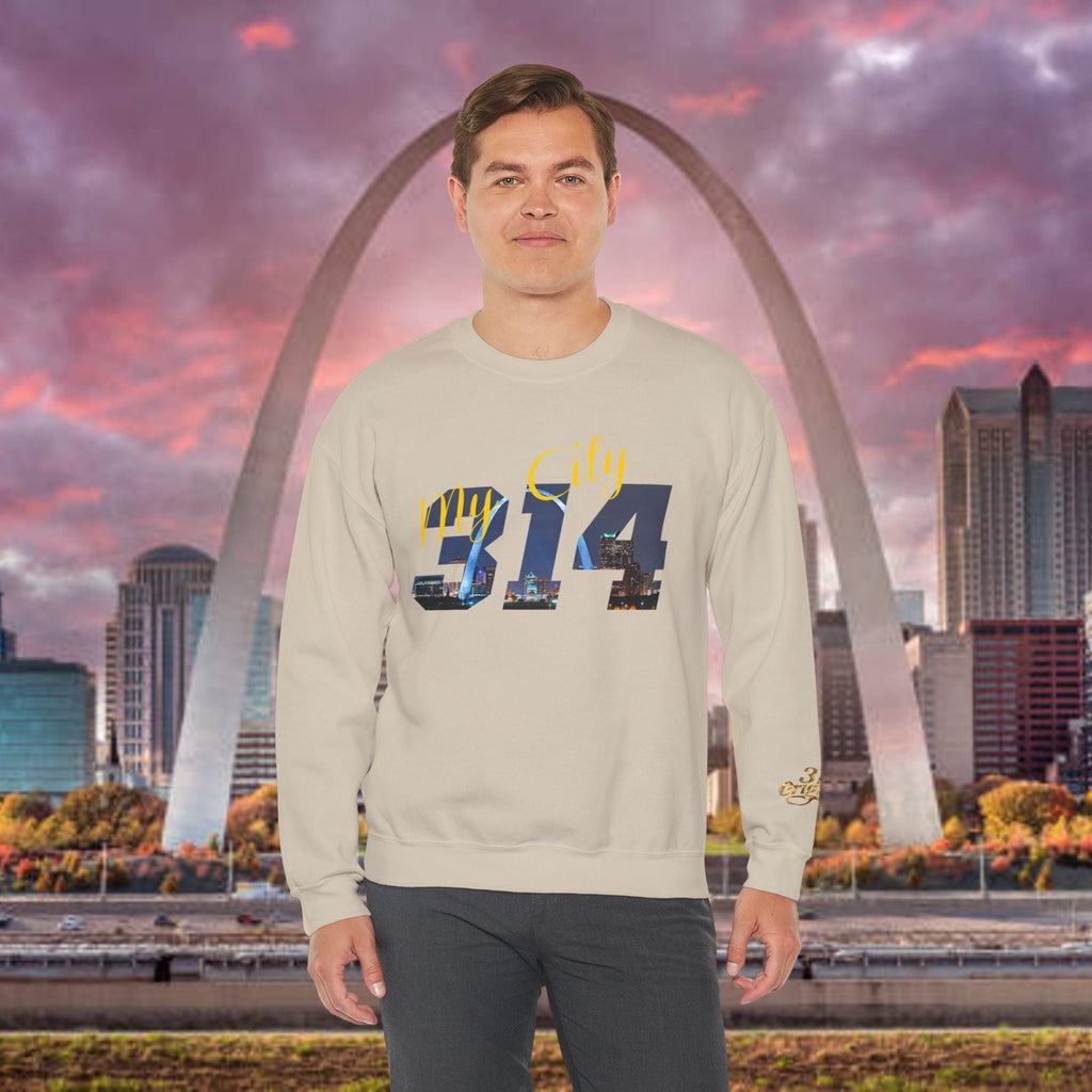 314 City Crewneck Sweatshirt — St. Louis Skyline Graphic - 314 Originals