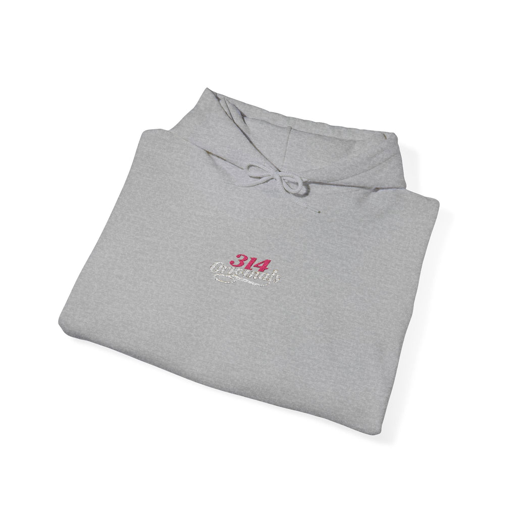 314 Ladies Hoodie — Pink Floral Chest Logo - 314 Originals