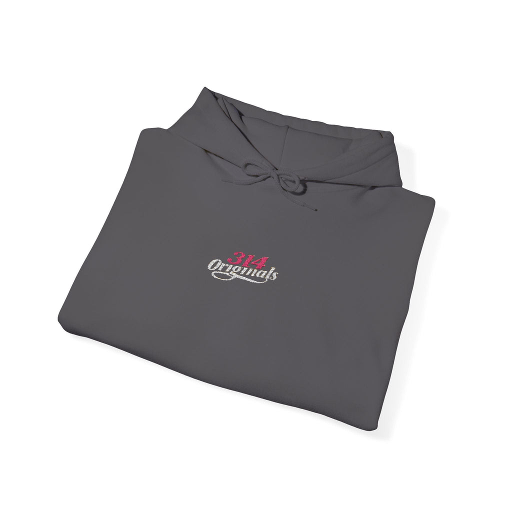 314 Ladies Hoodie — Pink Floral Chest Logo - 314 Originals