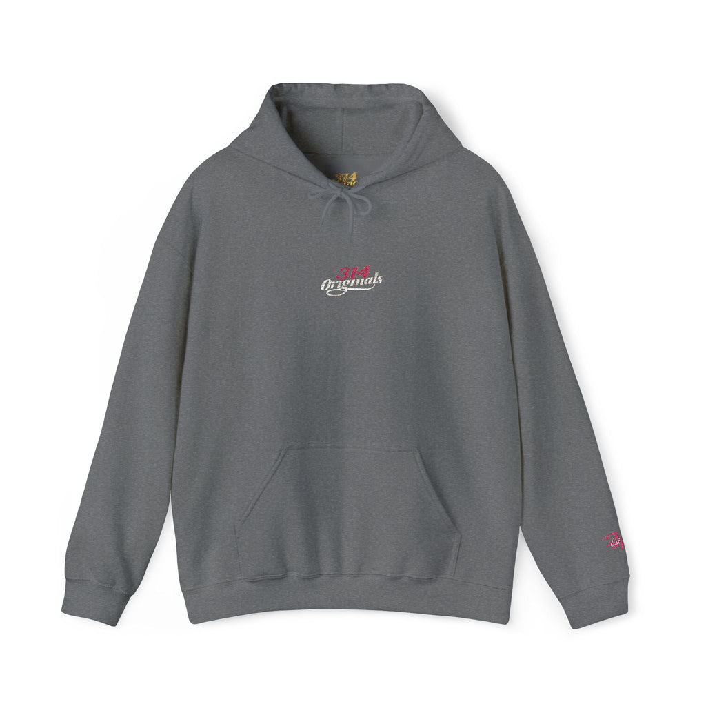 314 Ladies Hoodie — Pink Floral Chest Logo - 314 Originals