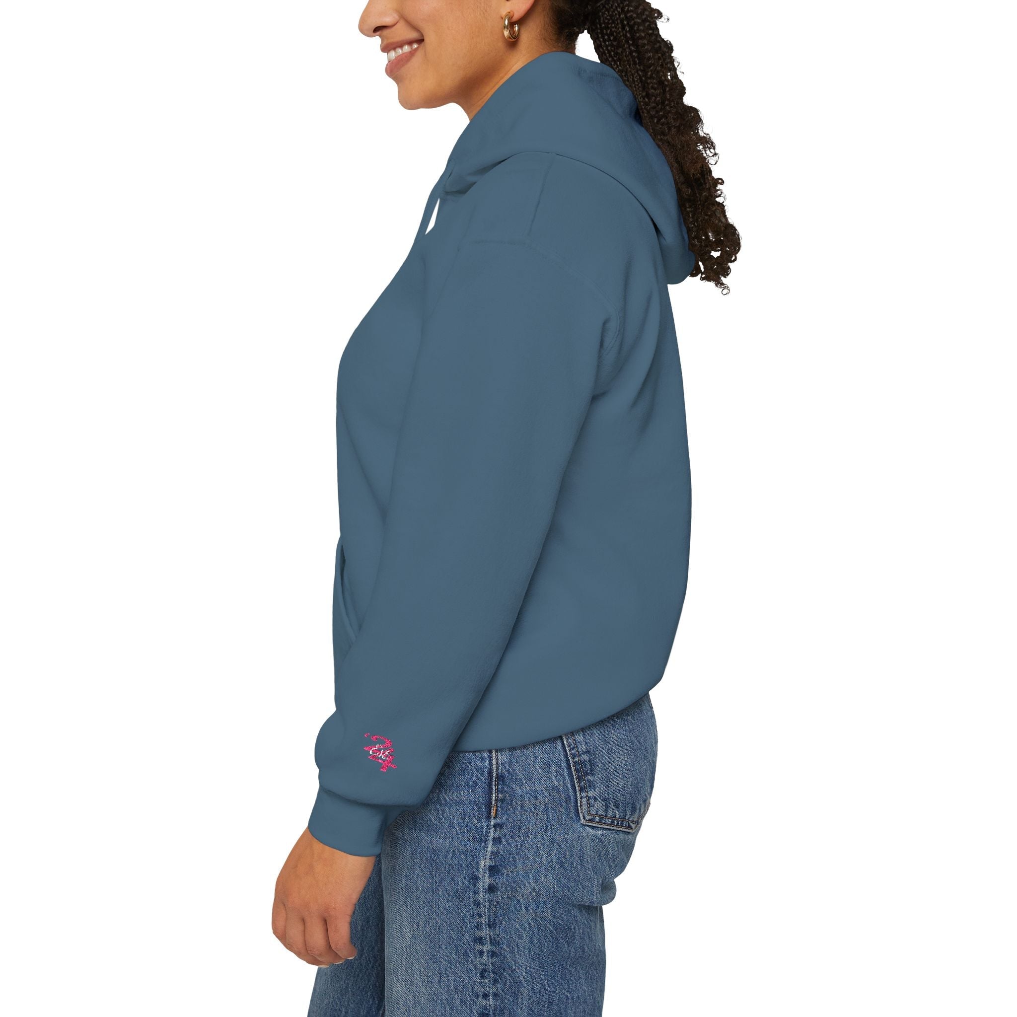 314 Ladies Hoodie — Pink Floral Chest Logo - 314 Originals