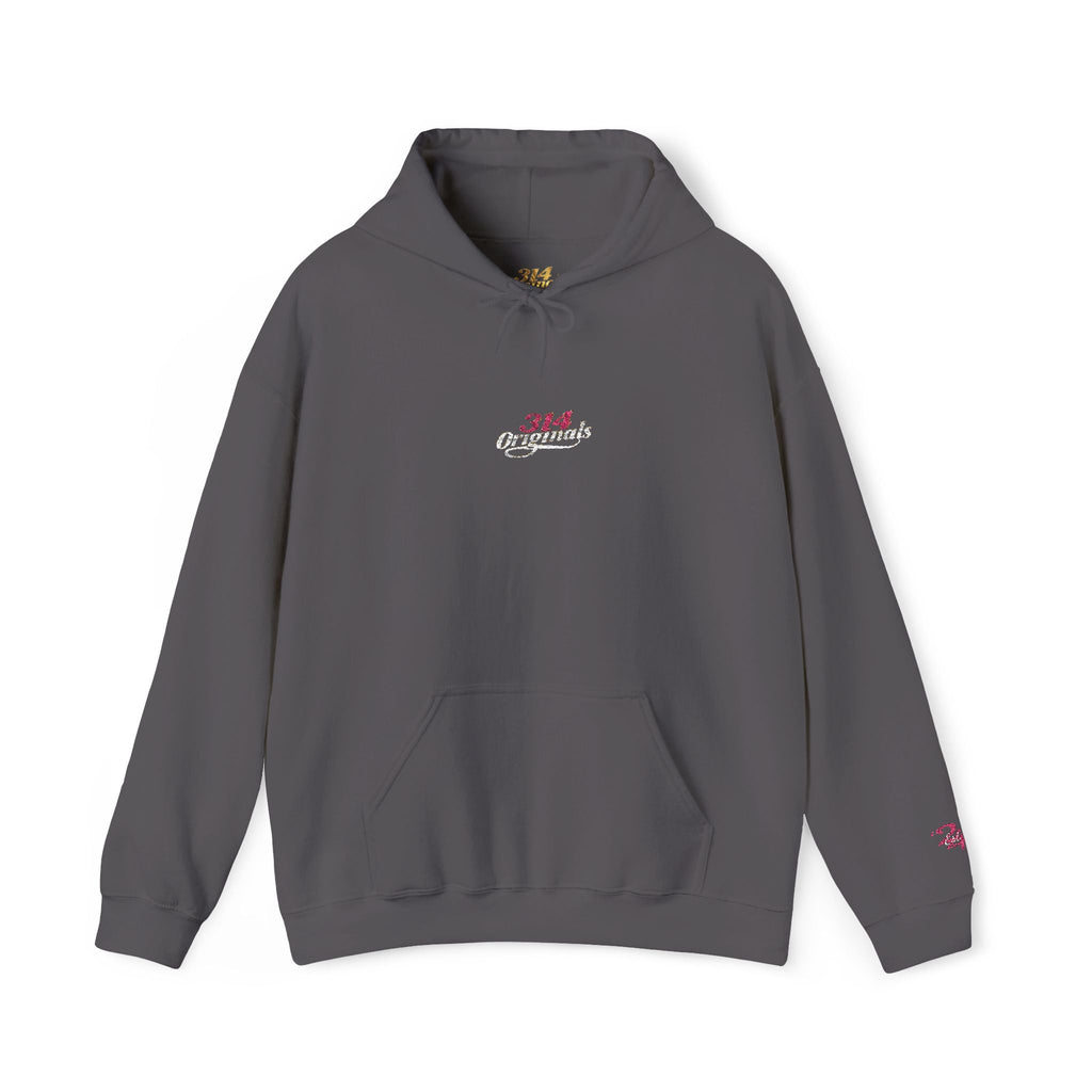 314 Ladies Hoodie — Pink Floral Chest Logo - 314 Originals