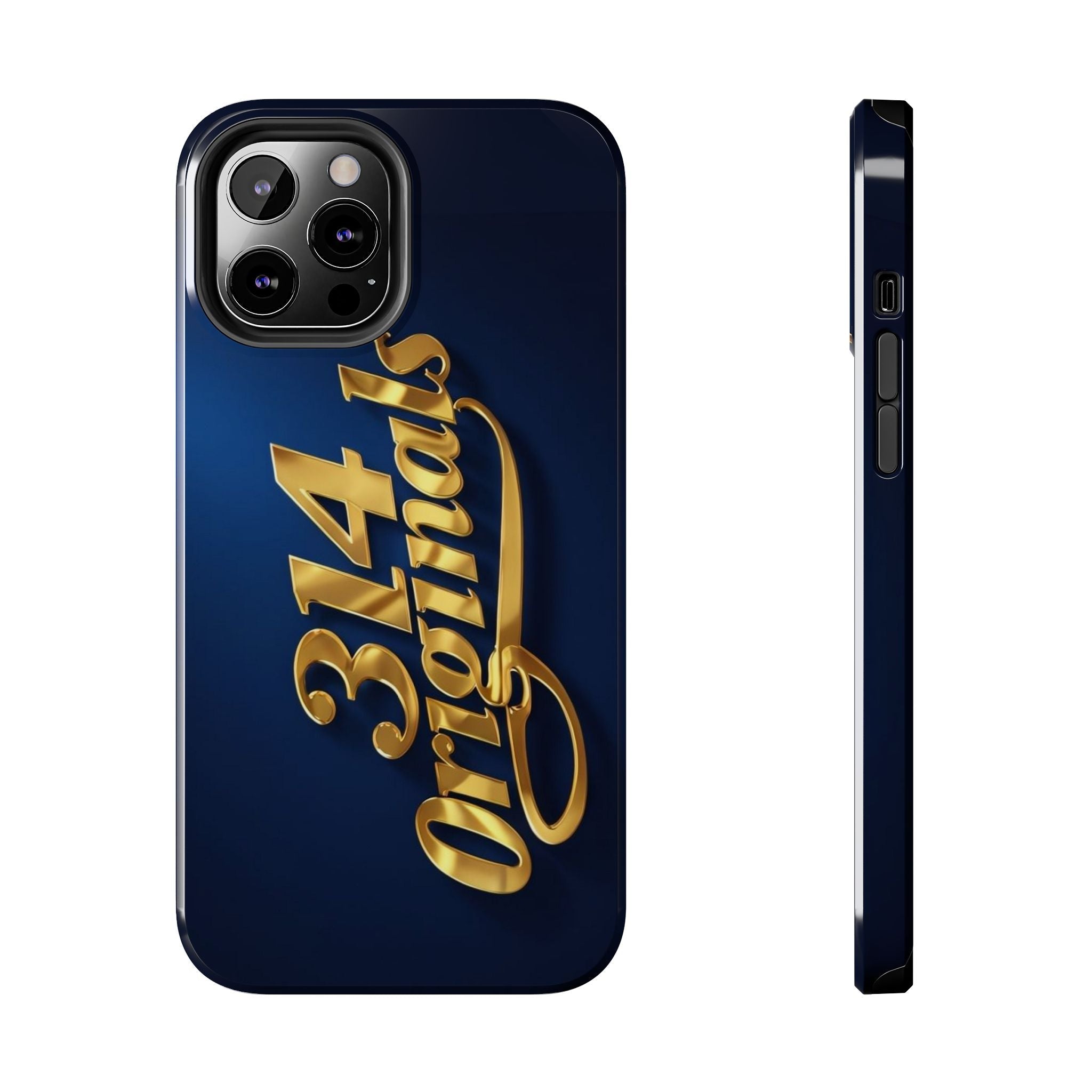 "314 Originals" Gold Script on Navy Tough Protective Case - 314 Originals