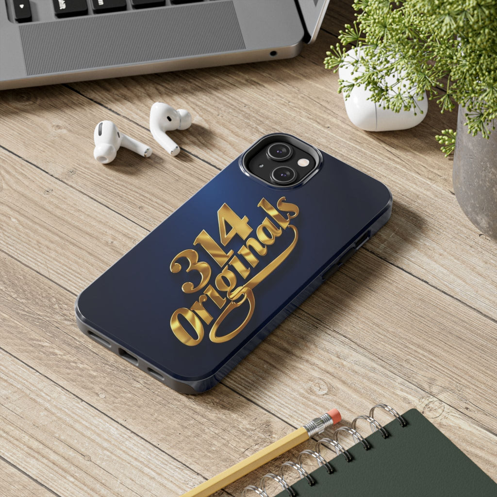"314 Originals" Gold Script on Navy Tough Protective Case - 314 Originals