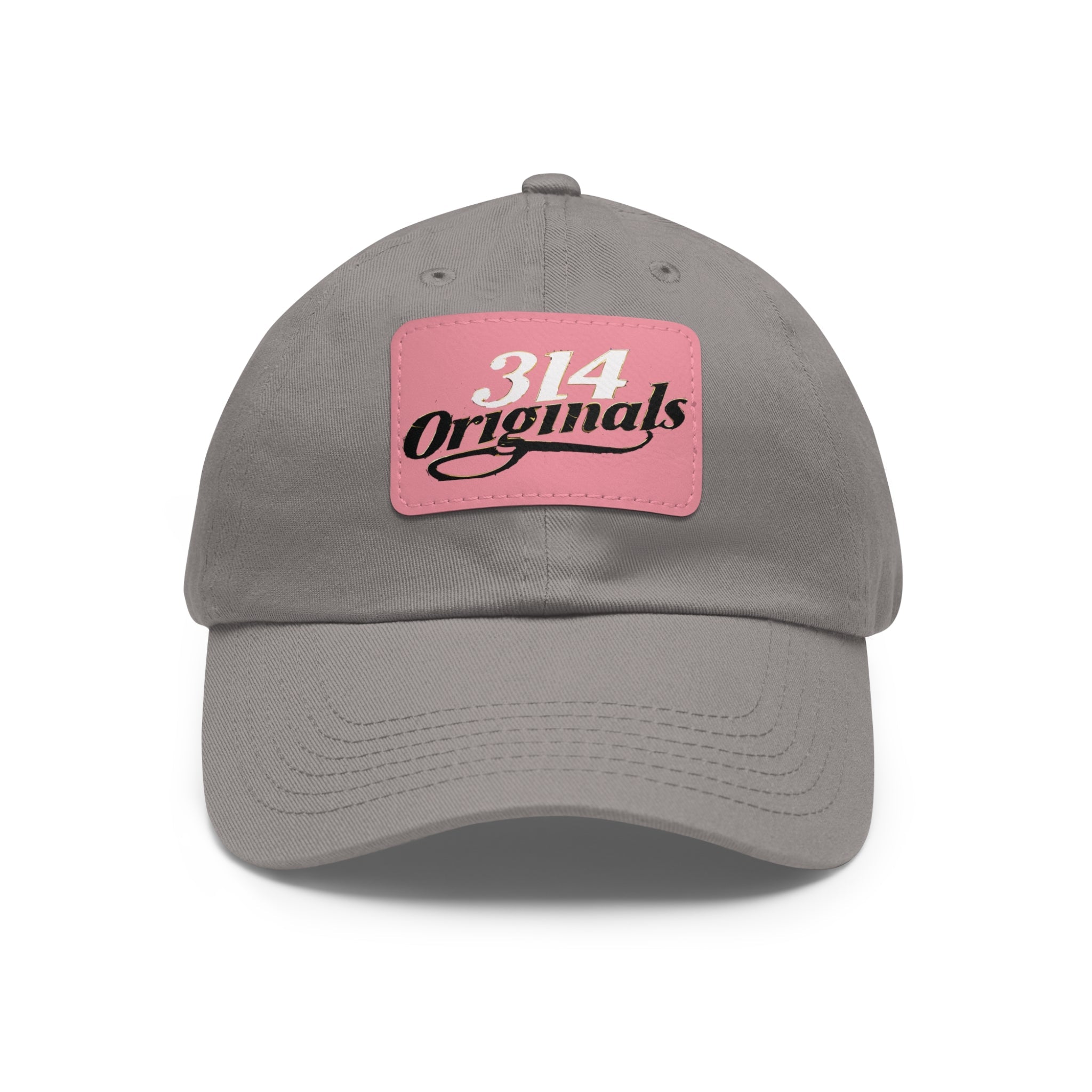 314 Originals Leather Patch Dad Hat — Retro Script Baseball Cap - 314 Originals