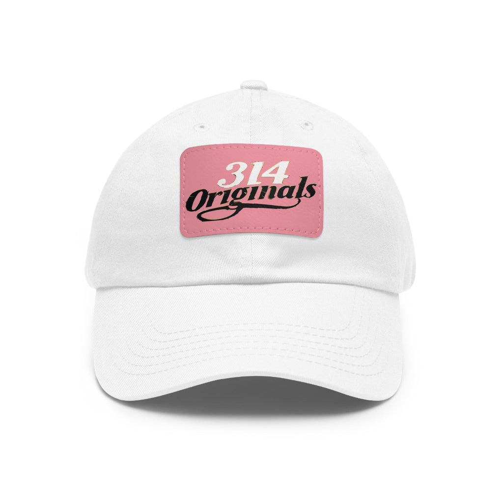 314 Originals Leather Patch Dad Hat — Retro Script Baseball Cap - 314 Originals