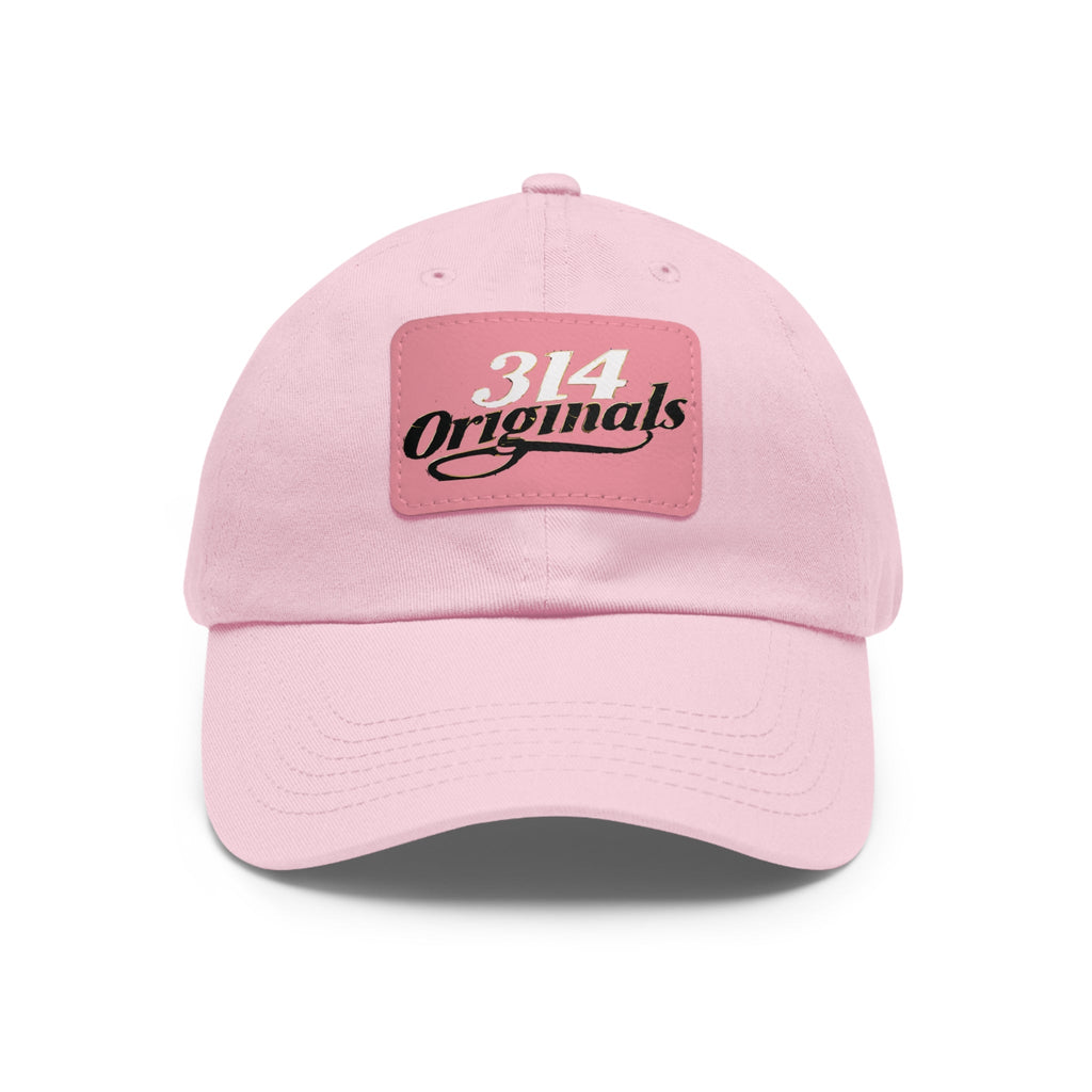 314 Originals Leather Patch Dad Hat — Retro Script Baseball Cap - 314 Originals