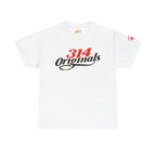 314 Originals Tee — Retro Script Logo White T-Shirt - 314 Originals
