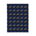 "314 Originals" Velveteen Plush Blanket – Navy Gold Repeating Logo Throw - 314 Originals
