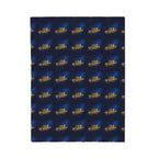 "314 Originals" Velveteen Plush Blanket – Navy Gold Repeating Logo Throw - 314 Originals