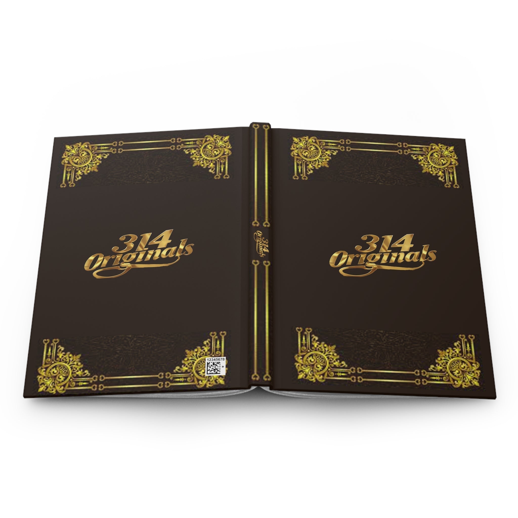 '314 Originals' Vintage Gold Embossed Hardcover Journal - 314 Originals