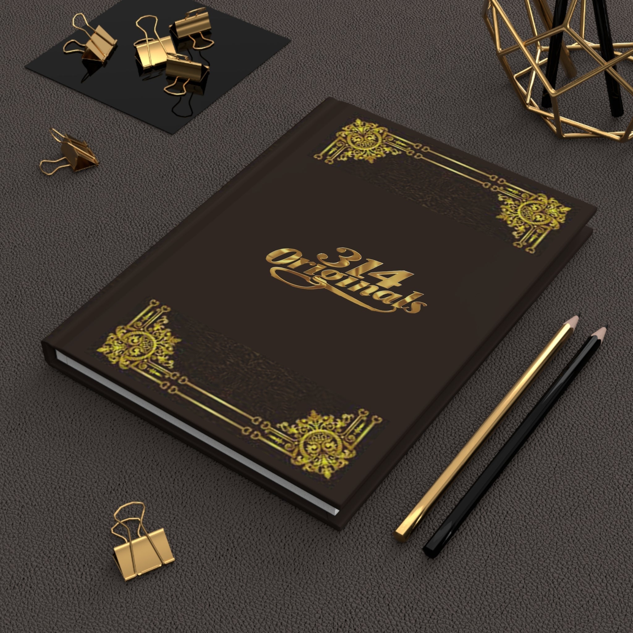 '314 Originals' Vintage Gold Embossed Hardcover Journal - 314 Originals