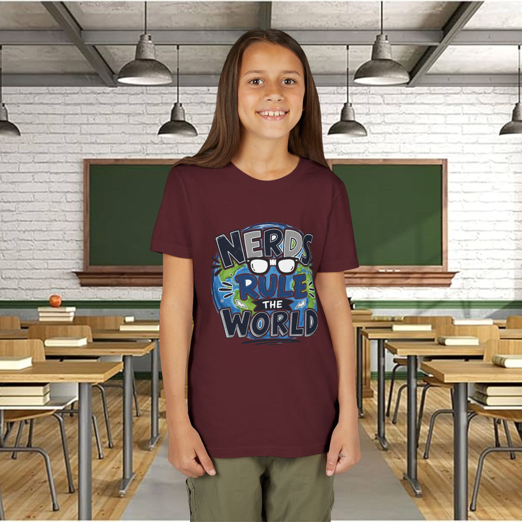 "Nerds Rule the World" Graphic Youth Girls Tee Shirt