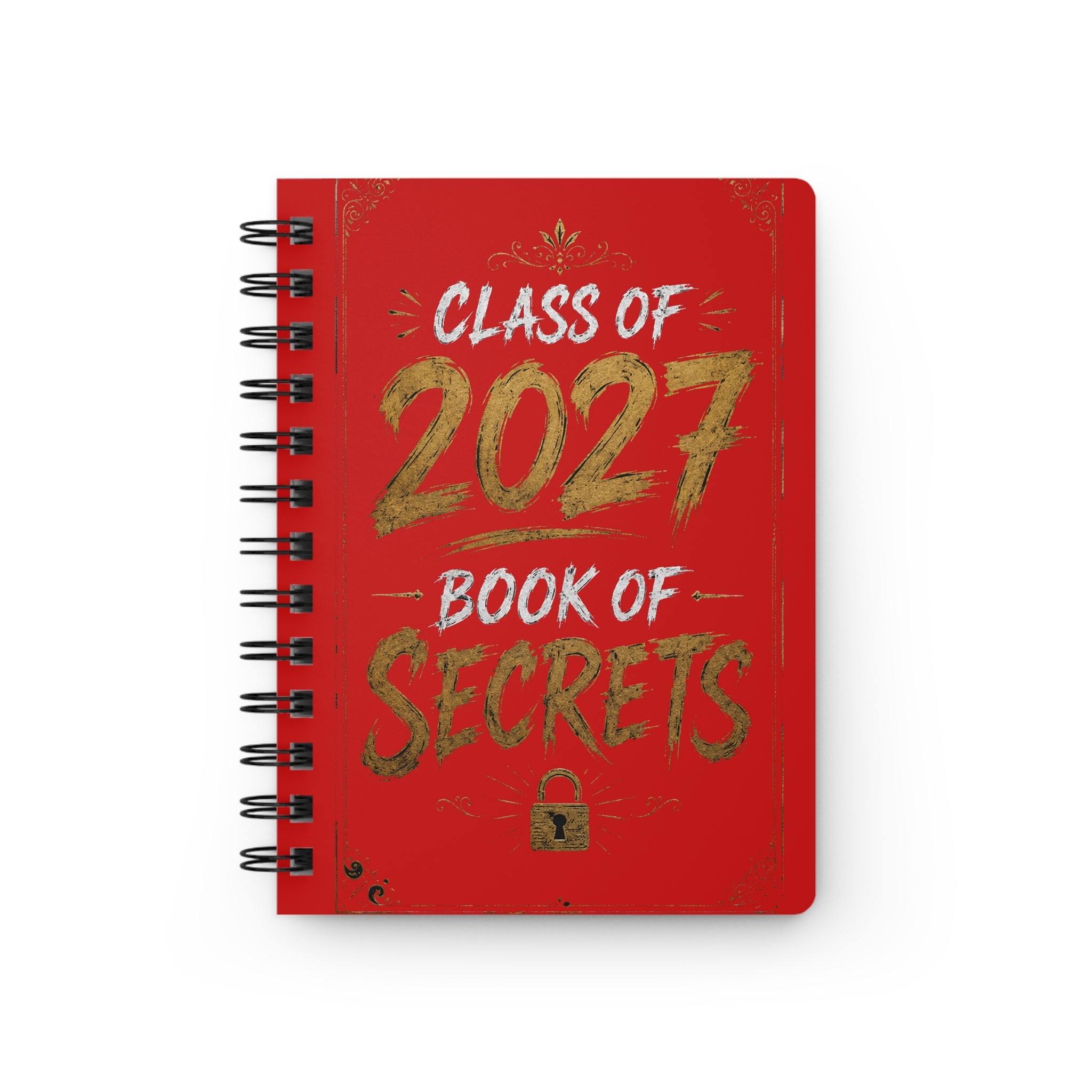 Class of 2027 Book of Secrets Spiral Journal - Red