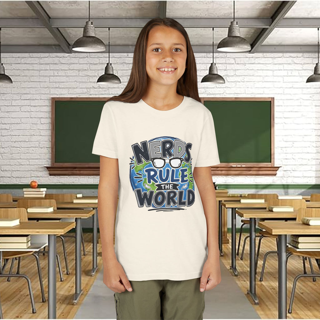 "Nerds Rule the World" Graphic Youth Girls Tee Shirt