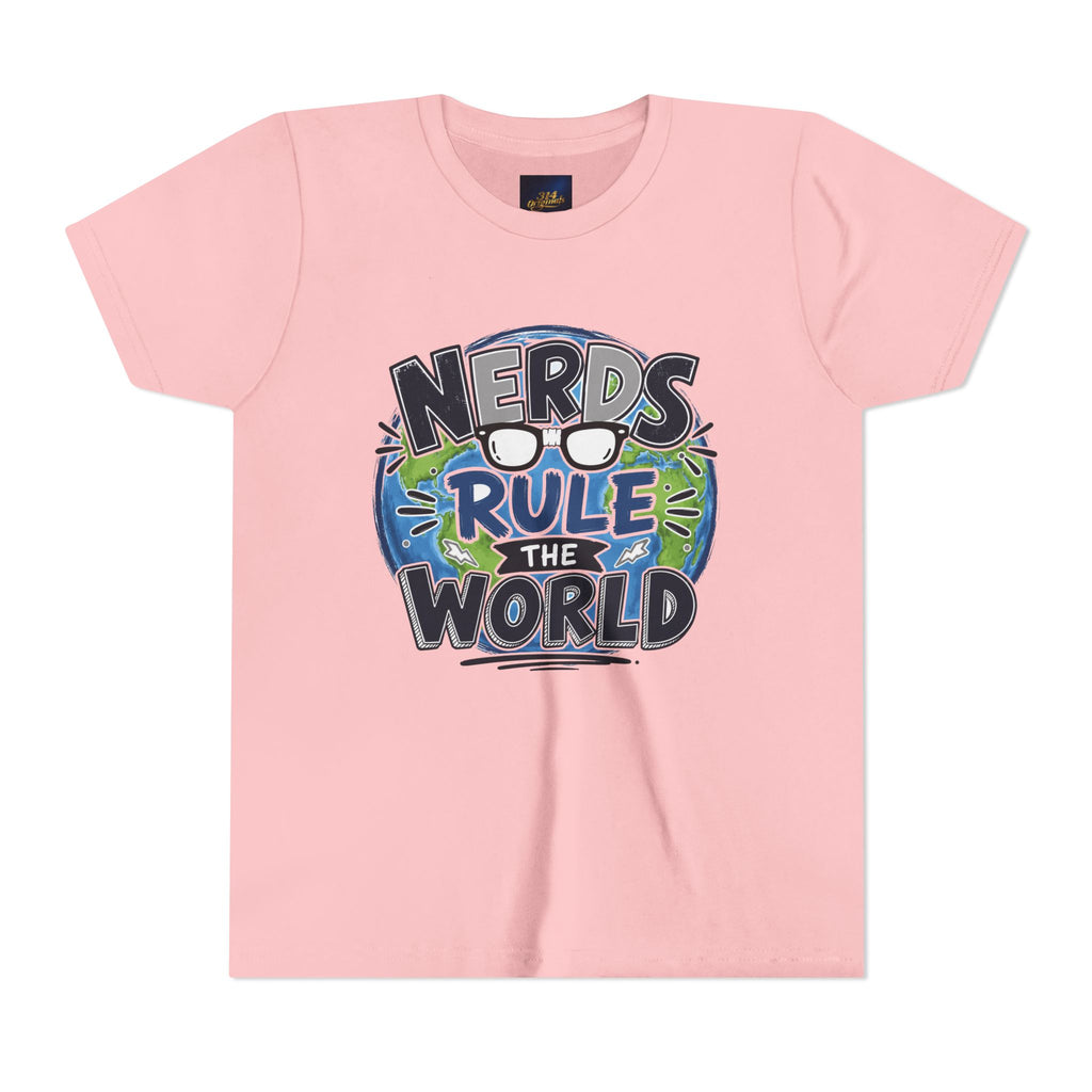"Nerds Rule the World" Graphic Youth Girls Tee Shirt