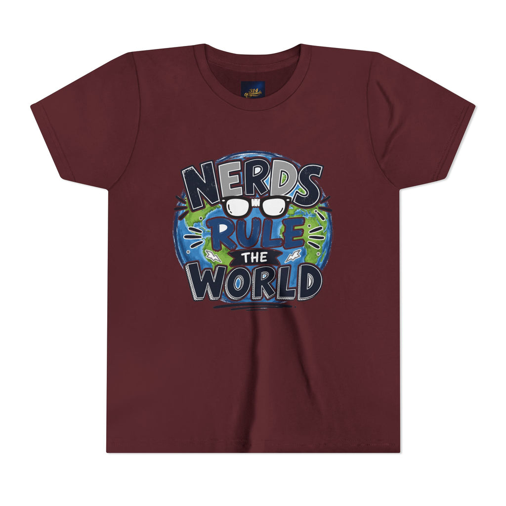 "Nerds Rule the World" Graphic Youth Girls Tee Shirt
