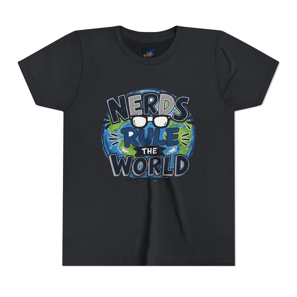 "Nerds Rule the World" Graphic Youth Girls Tee Shirt
