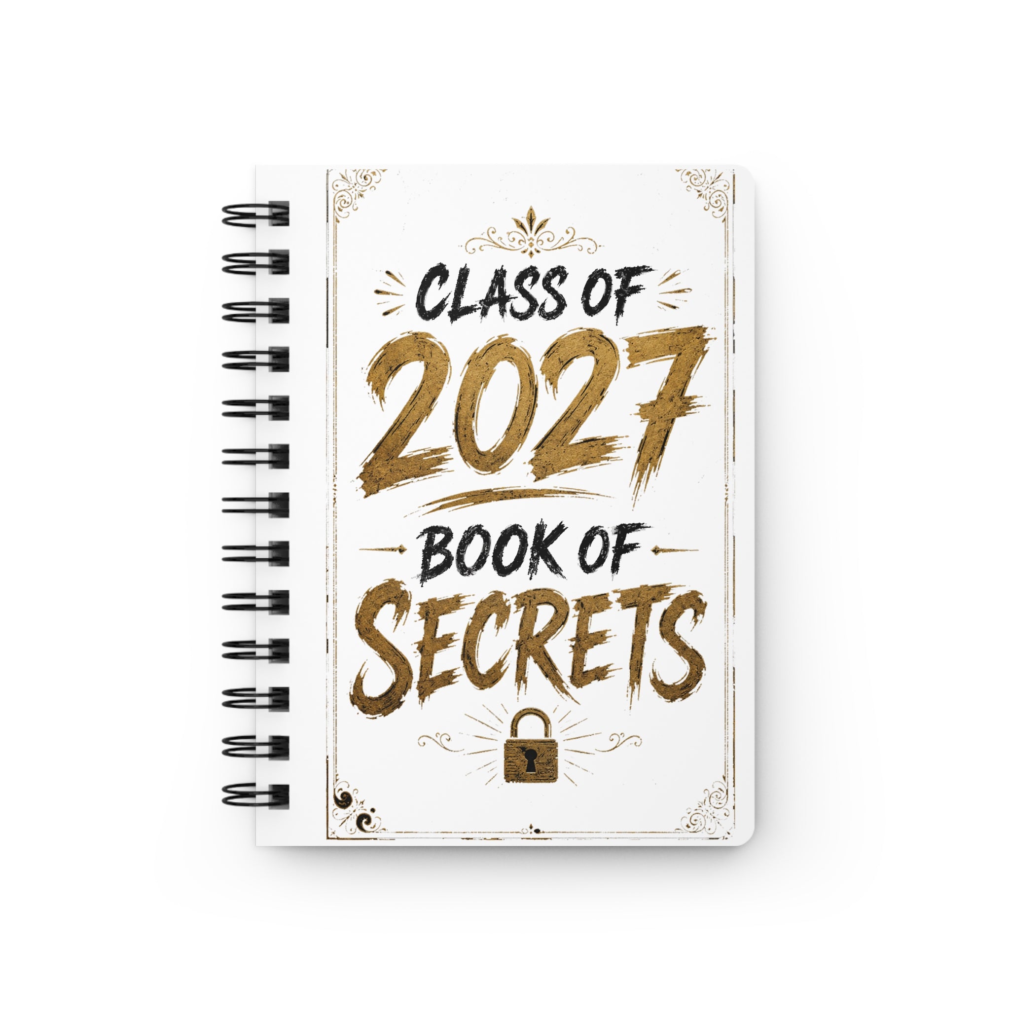 Class of 2027 Book of Secrets Spiral Journal - White