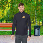 AGO Quarter-Zip Pullover — Small Gold & Black Chest Embroidery, Lightweight Casual Pullover - 314 Originals