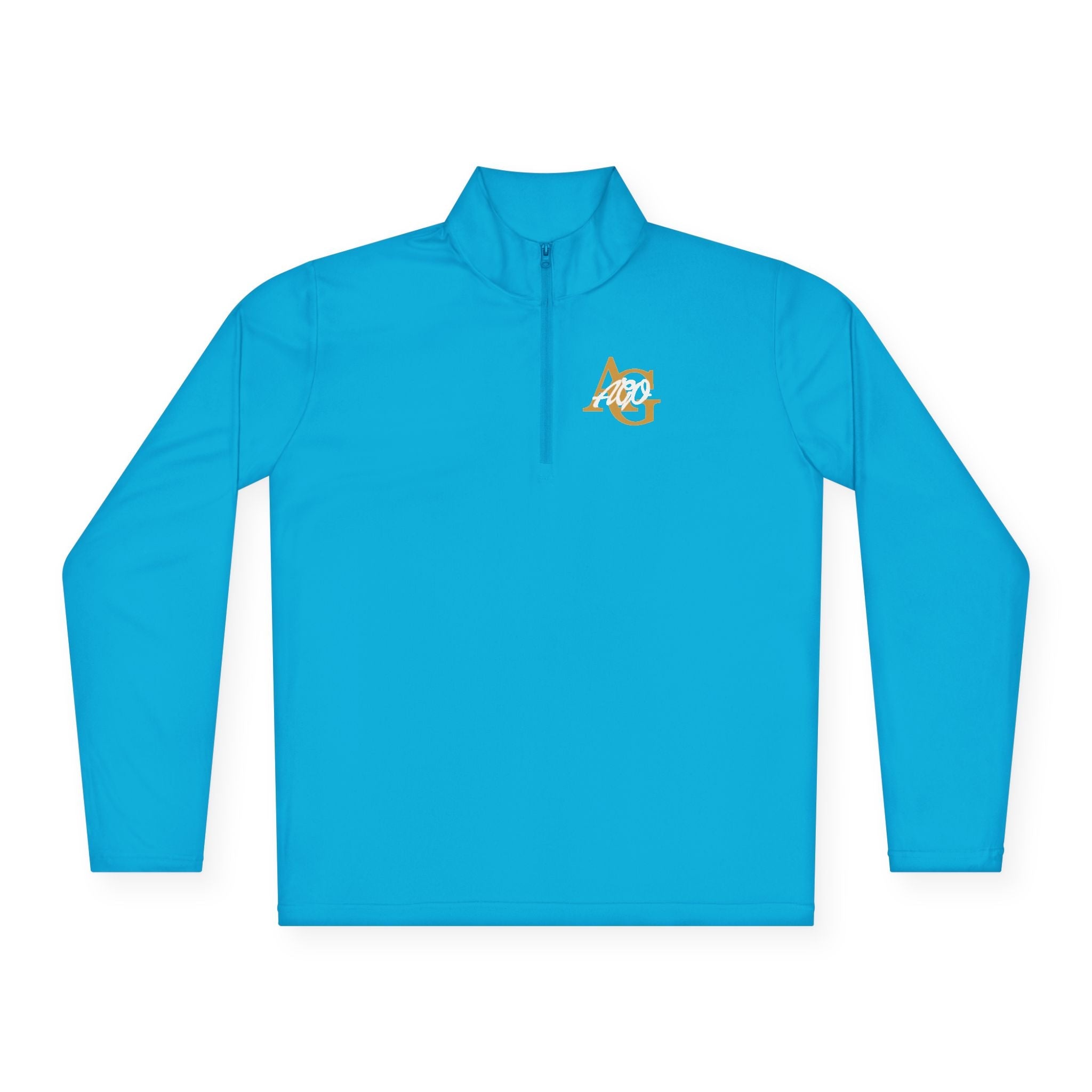 AGO Quarter-Zip Pullover — Small Gold & Black Chest Embroidery, Lightweight Casual Pullover - 314 Originals