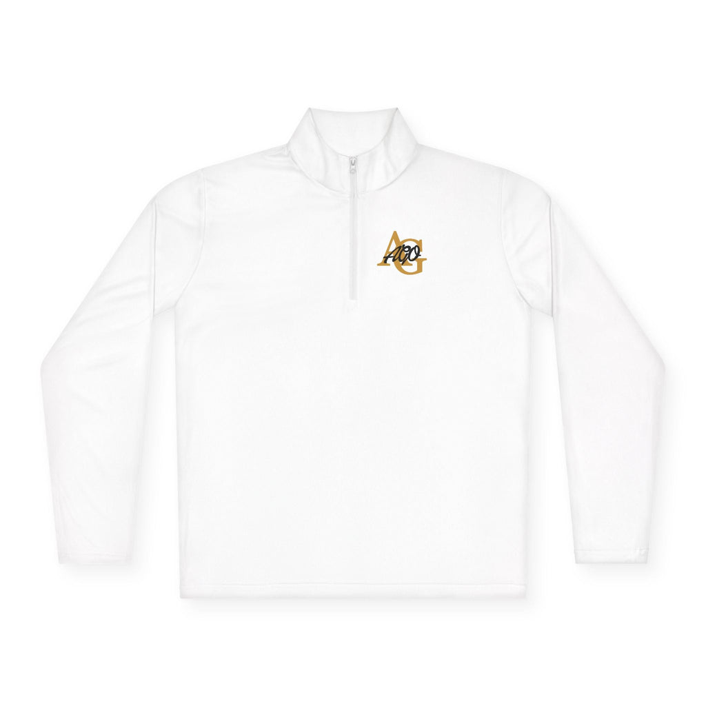 AGO Quarter-Zip Pullover — Small Gold & Black Chest Embroidery, Lightweight Casual Pullover - 314 Originals