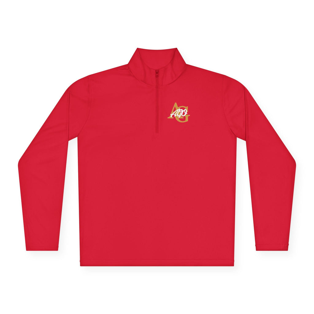 AGO Quarter-Zip Pullover — Small Gold & Black Chest Embroidery, Lightweight Casual Pullover - 314 Originals