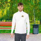AGO Quarter-Zip Pullover — Small Gold & Black Chest Embroidery, Lightweight Casual Pullover - 314 Originals