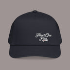 All Black Mid Profile Baseball Cap — Casual Vintage Script Hat - 314 Originals