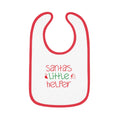Baby Bib - "Santa's Little Helper" Christmas Holiday Bib with Red Contrast Trim - 314 Originals