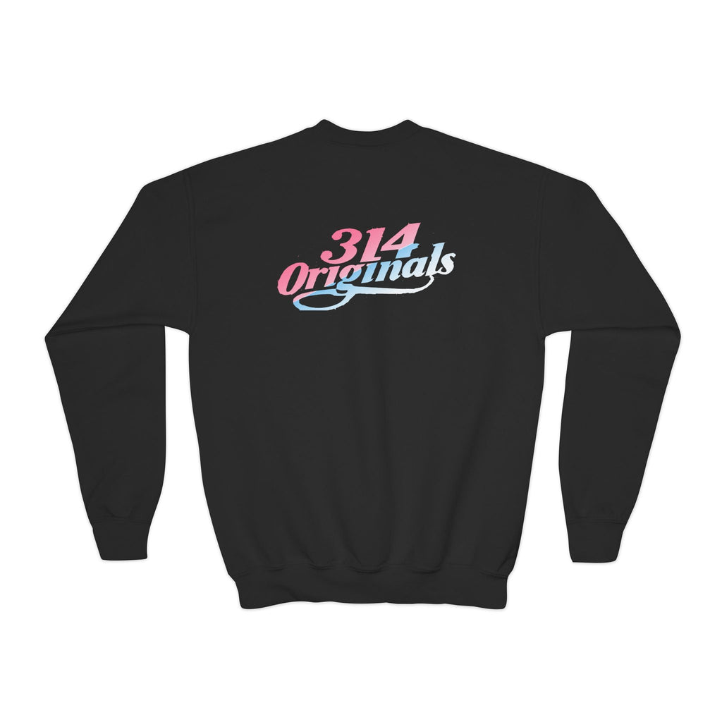 “Baby Girl” Pink & Blue Retro Script Sweatshirt - 314 Originals