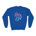 “Baby Girl” Pink & Blue Retro Script Sweatshirt - 314 Originals