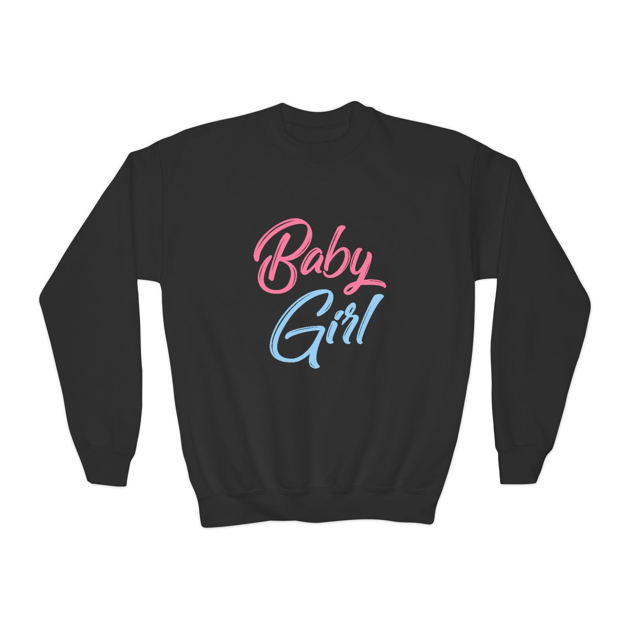 “Baby Girl” Pink & Blue Retro Script Sweatshirt - 314 Originals