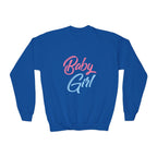 Baby Girl Youth Sweatshirt — Pink & Blue Script Crewneck - 314 Originals