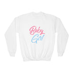 Baby Girl Youth Sweatshirt — Pink & Blue Script Crewneck - 314 Originals