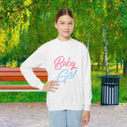 Baby Girl Youth Sweatshirt — Pink & Blue Script Crewneck - 314 Originals
