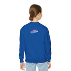 Baby Girl Youth Sweatshirt — Pink & Blue Script Crewneck - 314 Originals