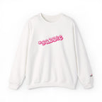 Baddie Pink Floral Logo White Crewneck Sweatshirt - 314 Originals